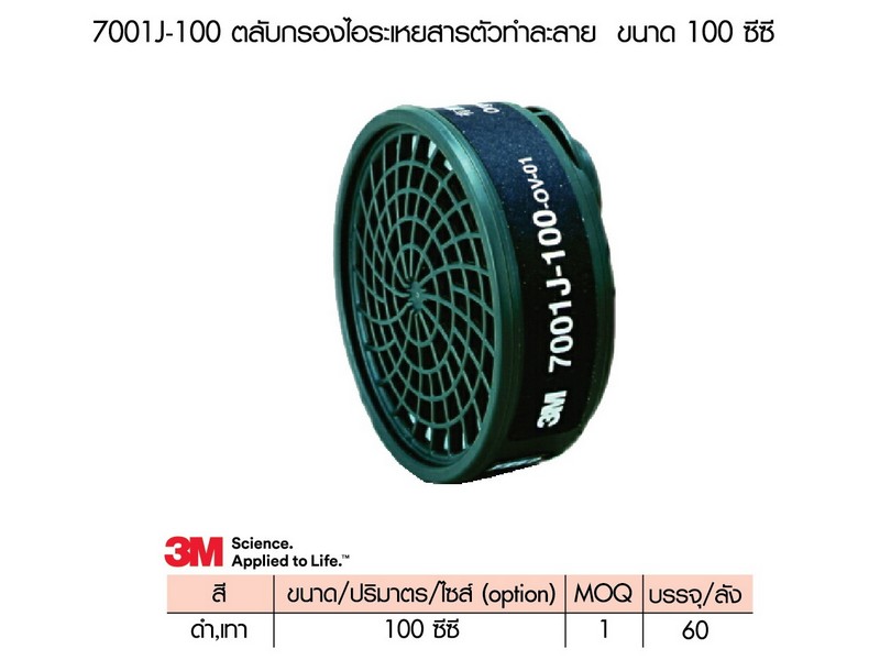 ตลับกรองป้องกันสารทำละลาย 7001K-100 (3M)